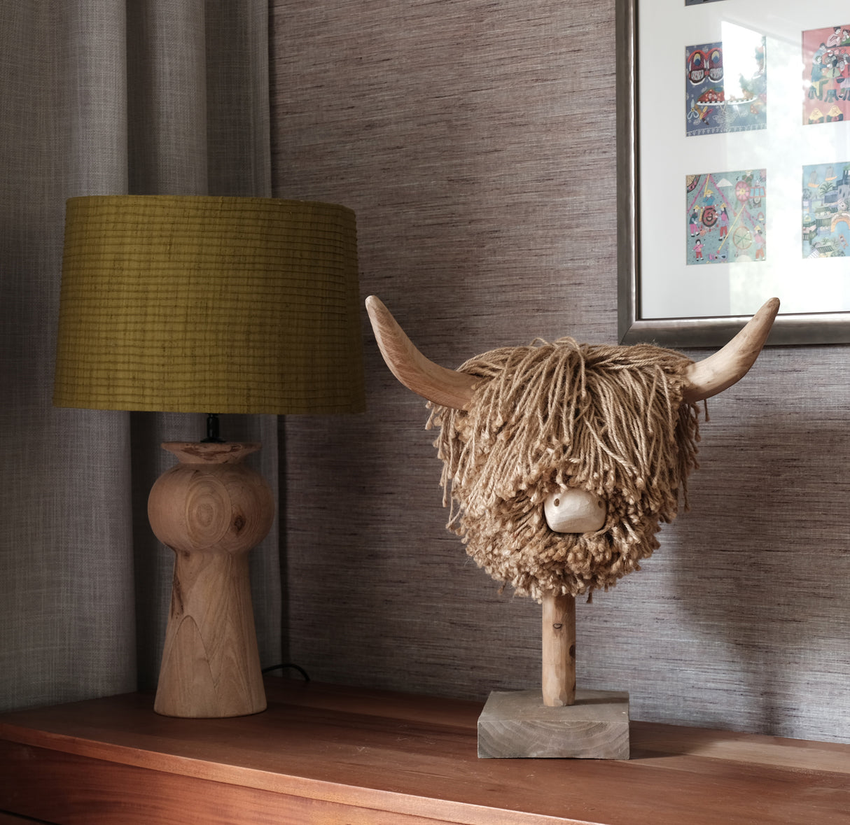 Espeth Medium Natural Jute Highland Cows Head
