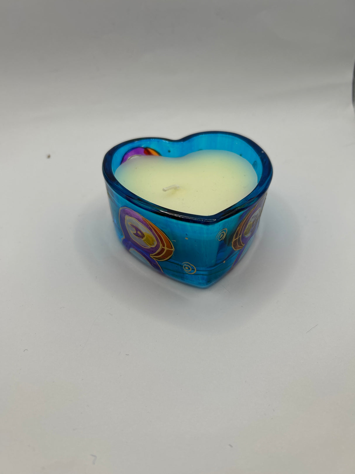 Puffins Heart Candle