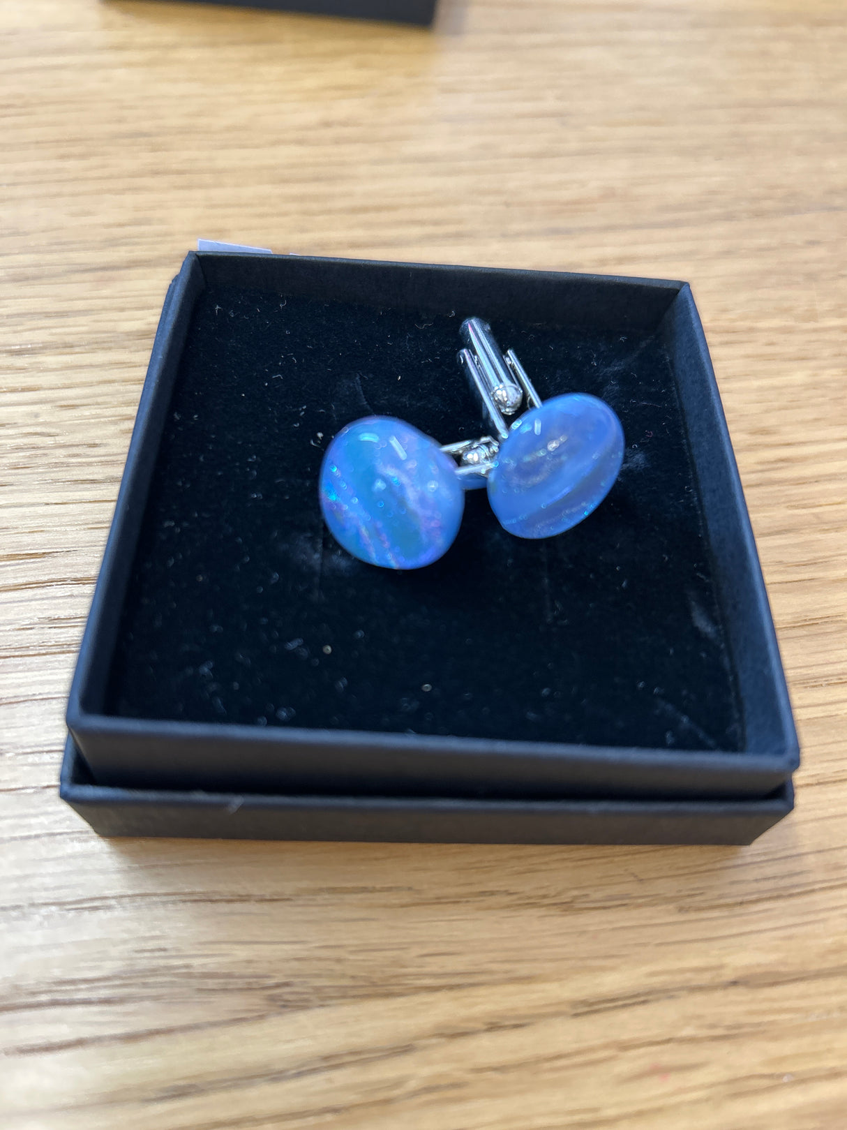 Blue Glass Stone Cufflink