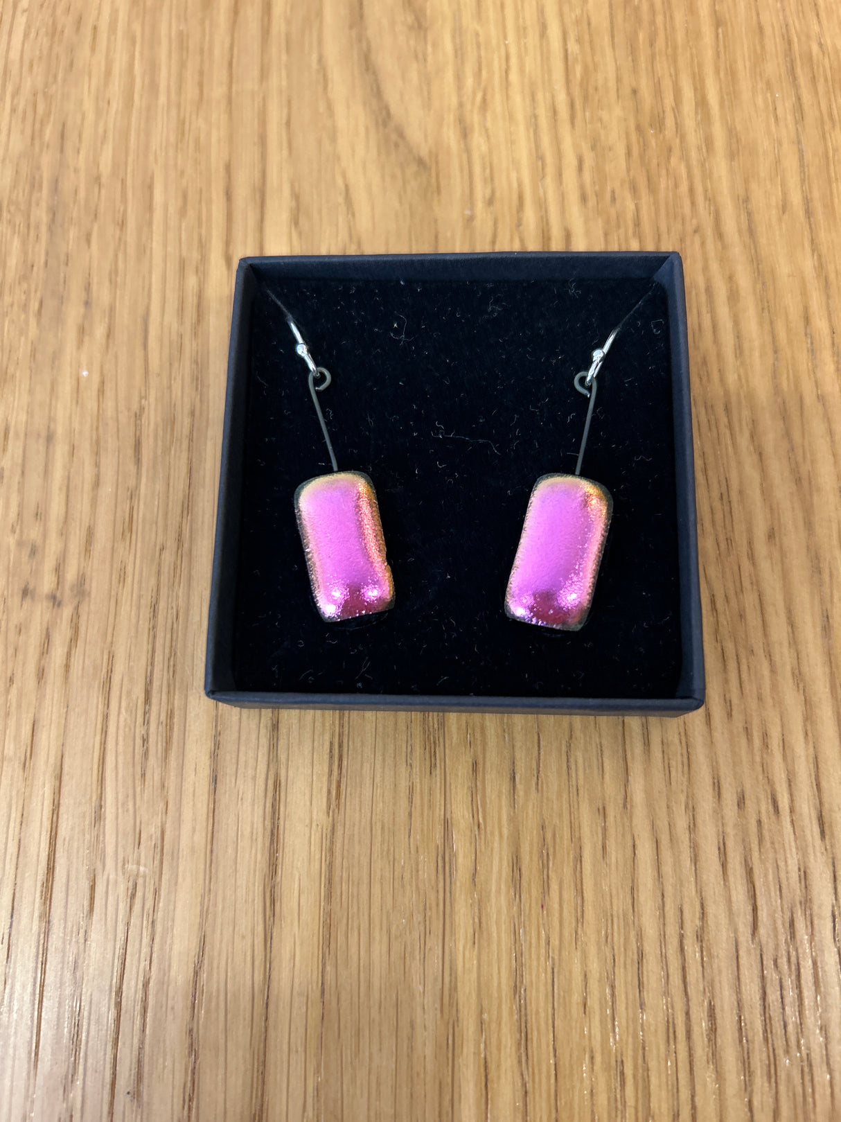 Rectangle Hanging Dichroic Earrings