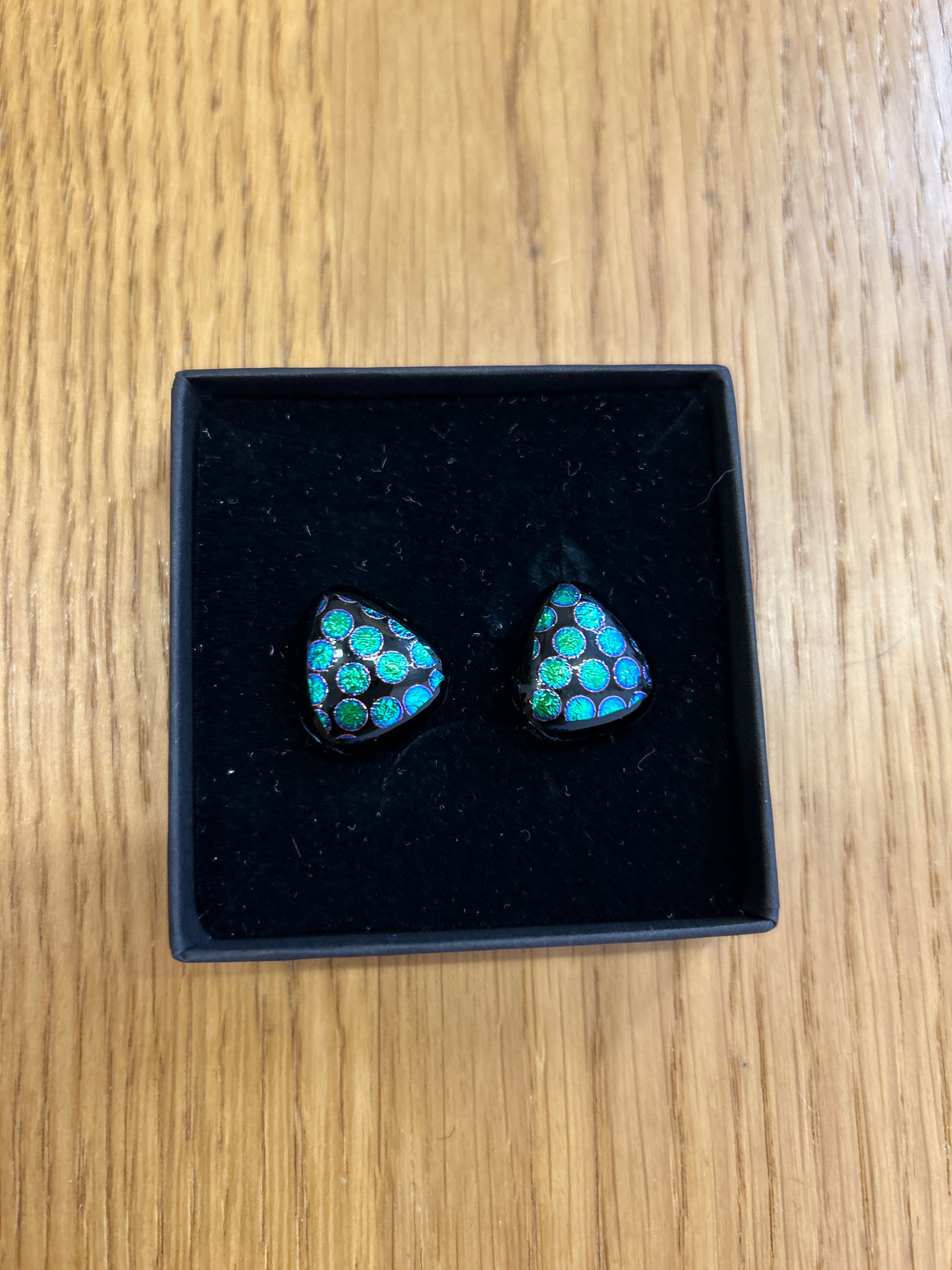 Triangle Stud Dichroic Earrings