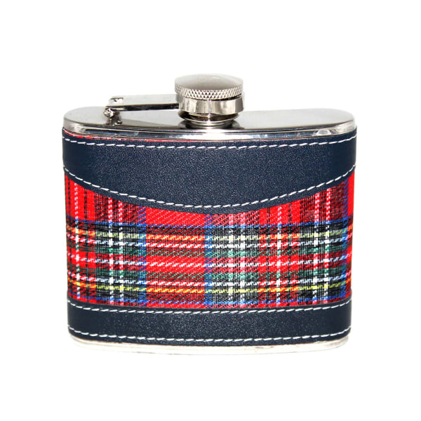 4oz Red Tartan Hip Flask