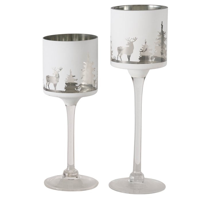 “Minou” Large Windlight On Stem Candle Holder (30cm Tall)