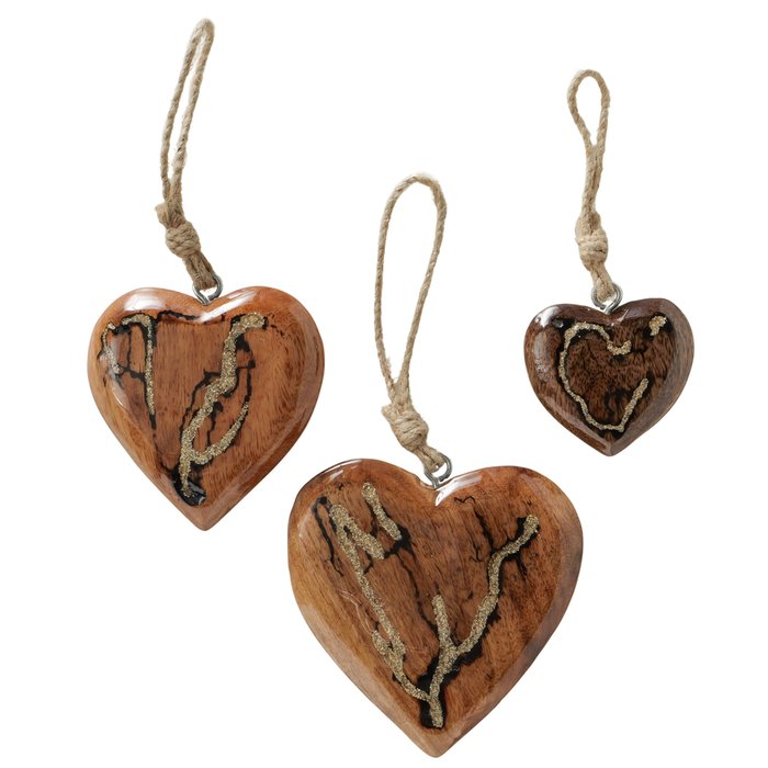 “Parina” Small Wooden Heart Hanger (7cm Tall)