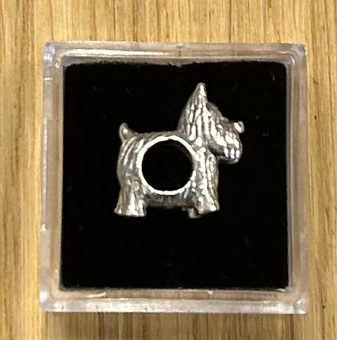 Scottie Dog Sterling Silver Barrel Bead Charm