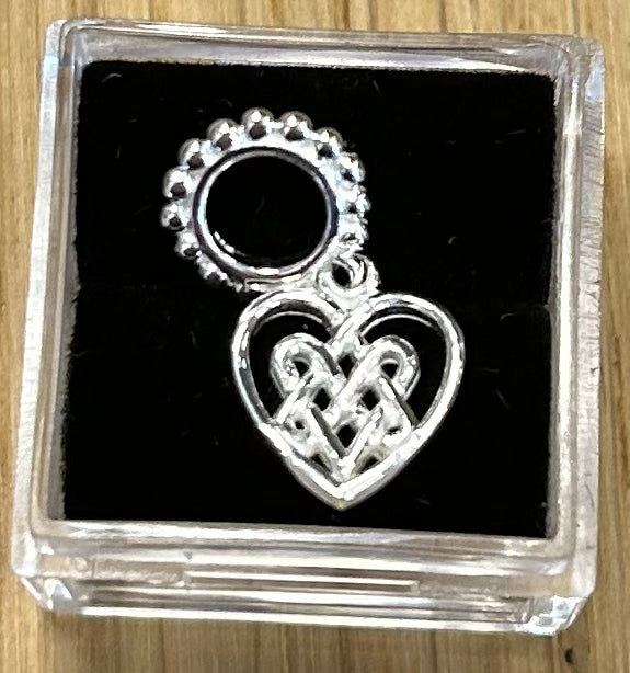 Celtic Heart Sterling Silver Dangle Charm