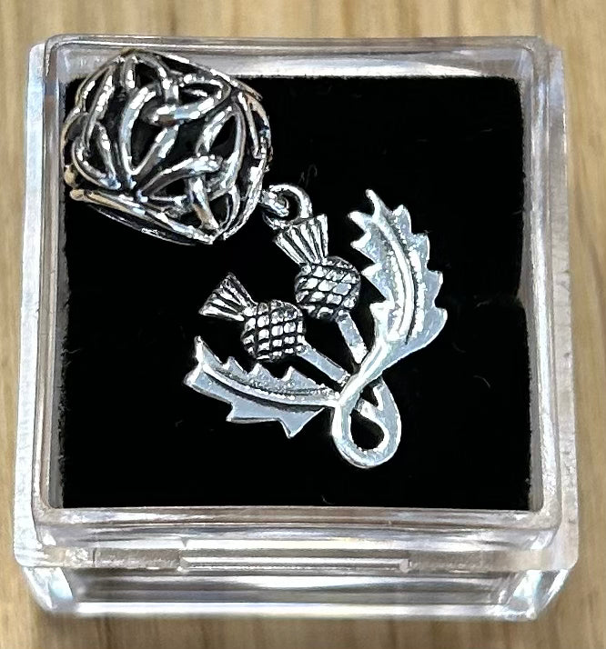 Twin Thistle Sterling Silver Dangle Charm
