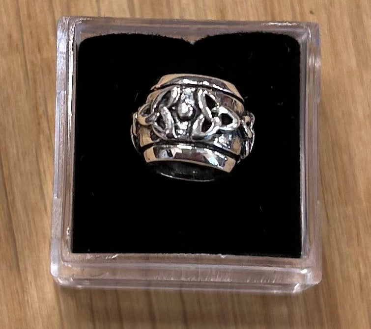 Repeating Celtic Trinity Sterling Silver Barrel Bead Charm