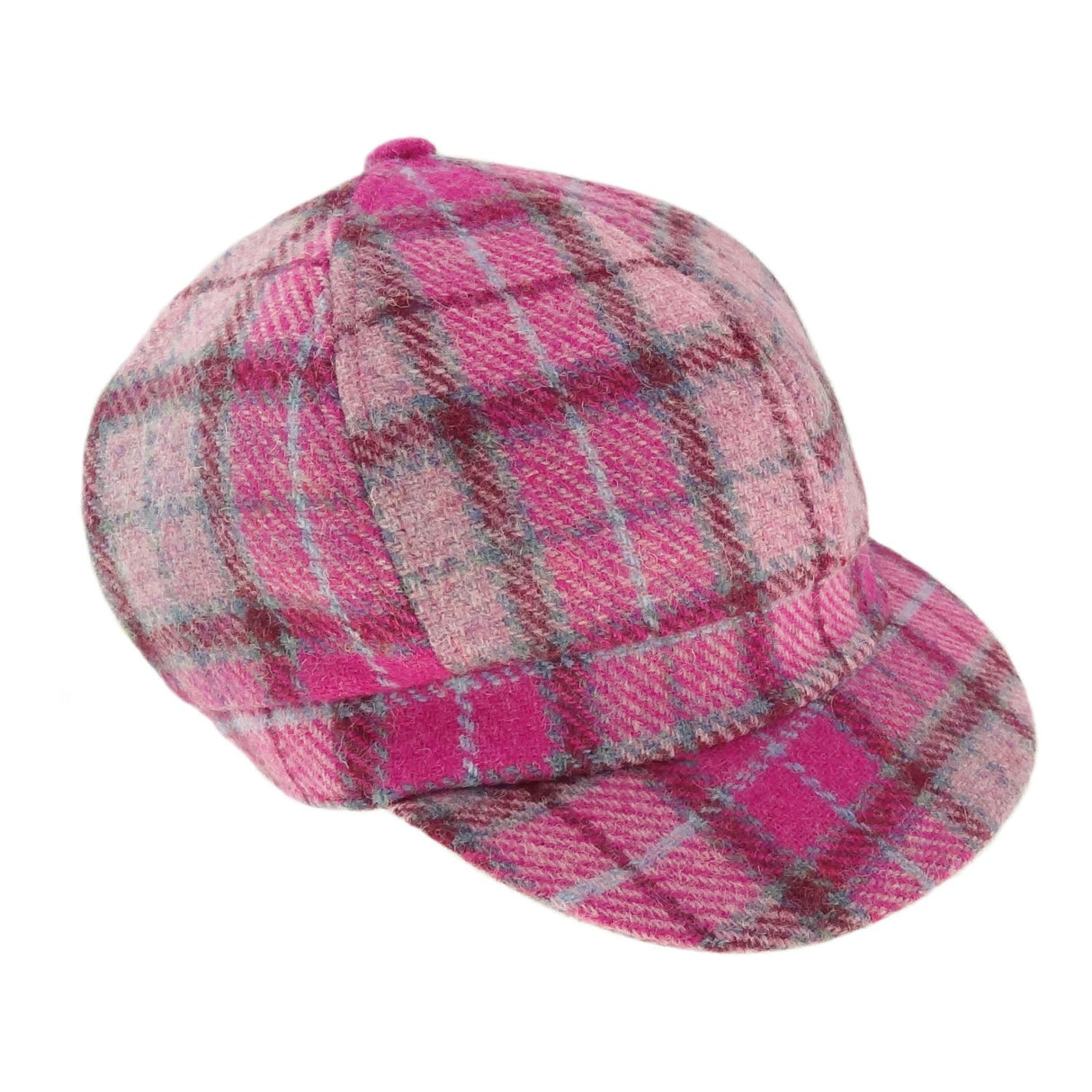 Ladies Harris Tweed Cap Vibrant Pink Buchanan