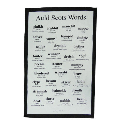 Auld Scottish Words Tea Towel