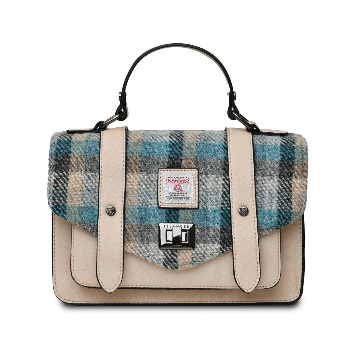 Islander Tartan Medium Satchel Bag in Harris Tweed