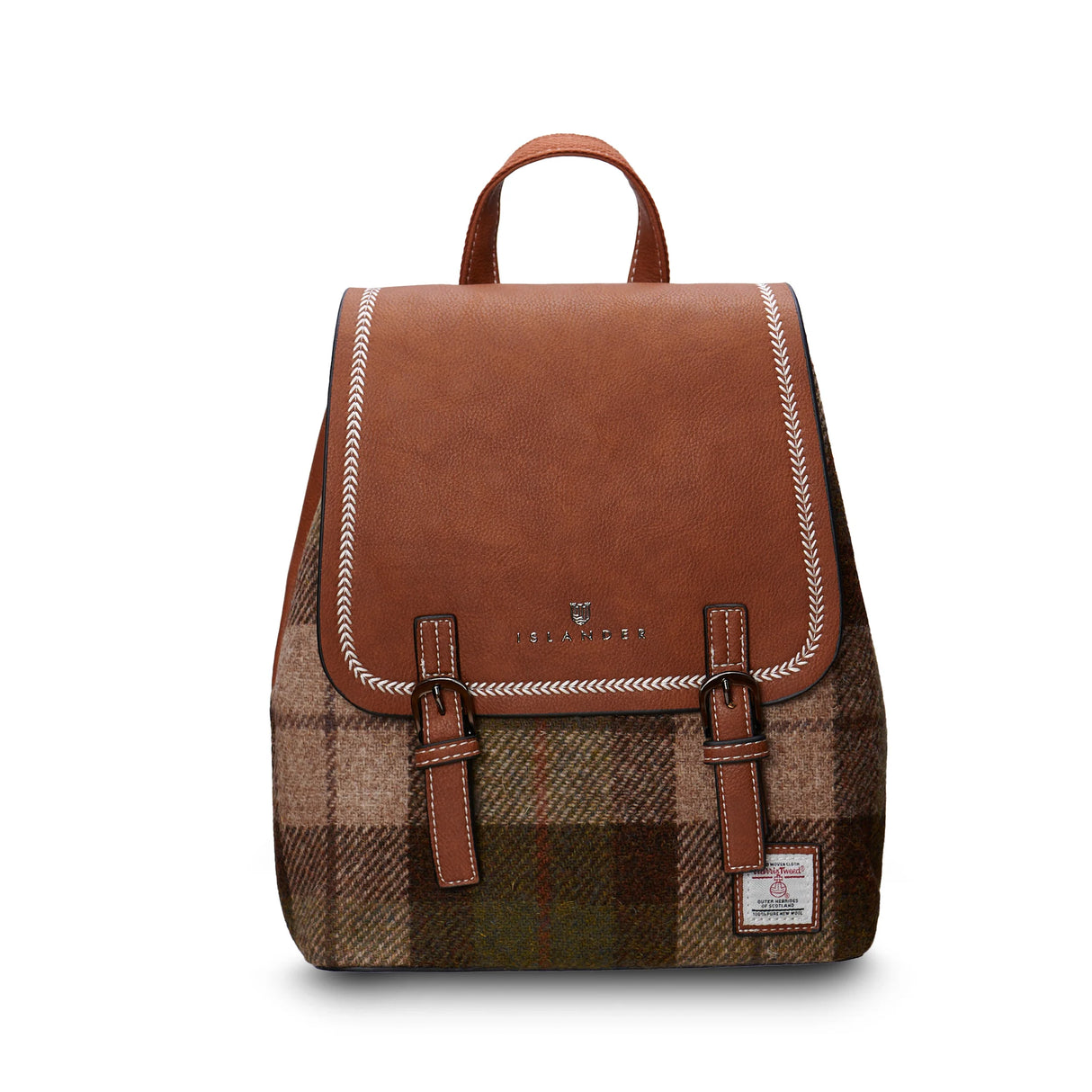 Chestnut Tartan Jura Backpack in Harris Tweed