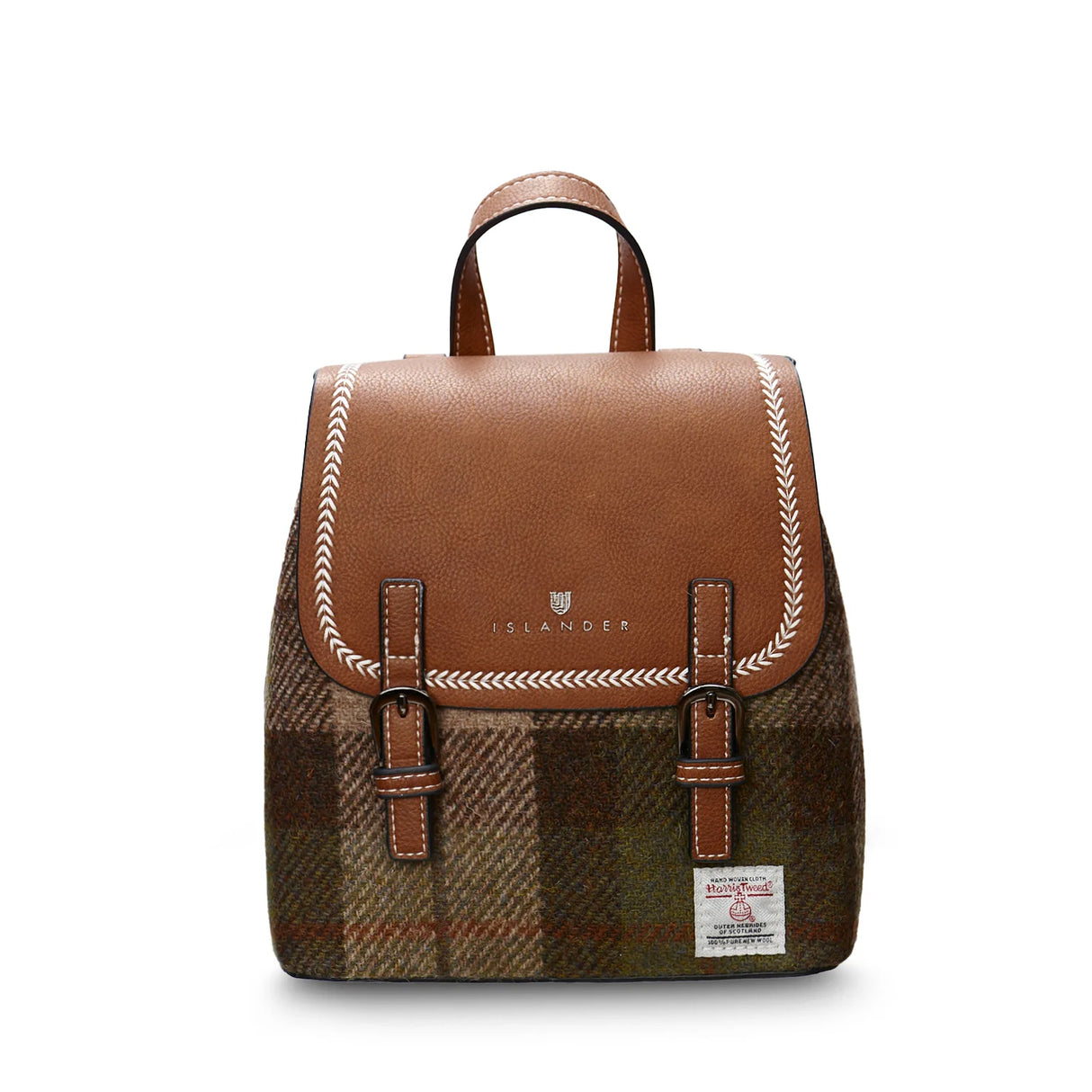Chestnut Tartan Mini Jura Backpack in Harris Tweed