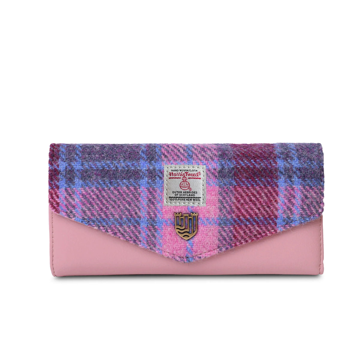 Pink & Blue Tartan Large Clasp Purse