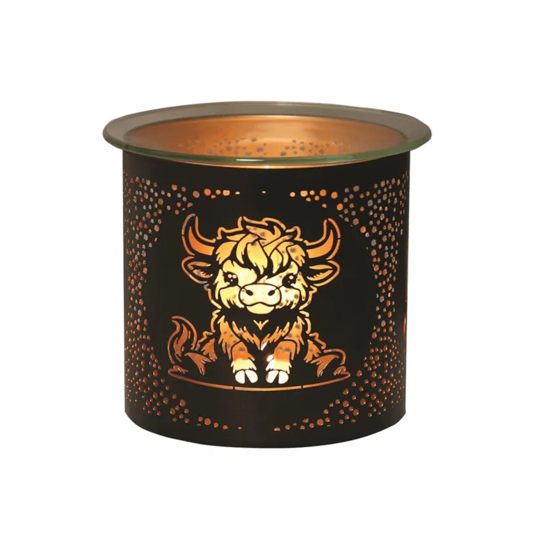 Highland Cow Black 3 in 1 Wax Melter 10.5cm High