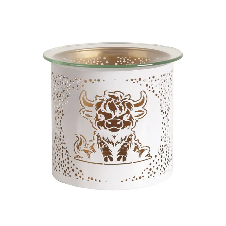 Highland Cow White 3 in 1 Wax Melter 10.5cm High