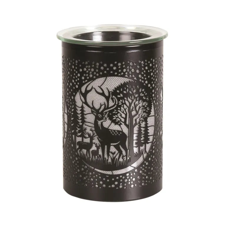 Deer Family Black Colour Changing LED Wax Melter 12cm High