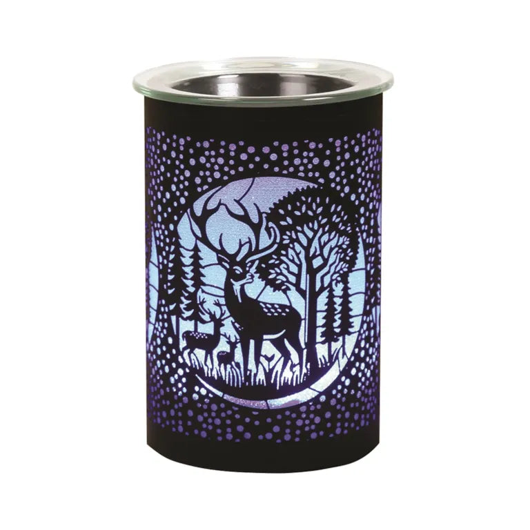 Deer Family Black Colour Changing LED Wax Melter 12cm High