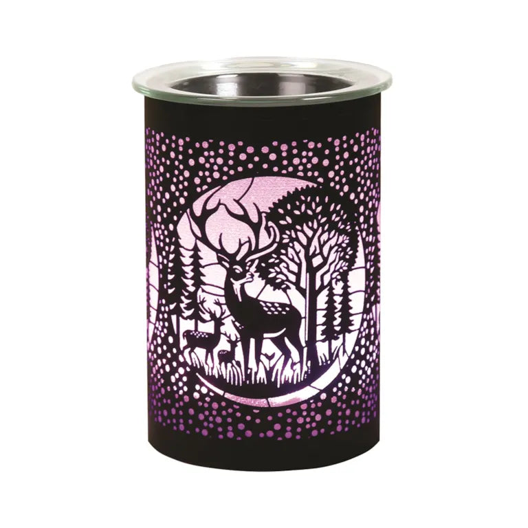 Deer Family Black Colour Changing LED Wax Melter 12cm High