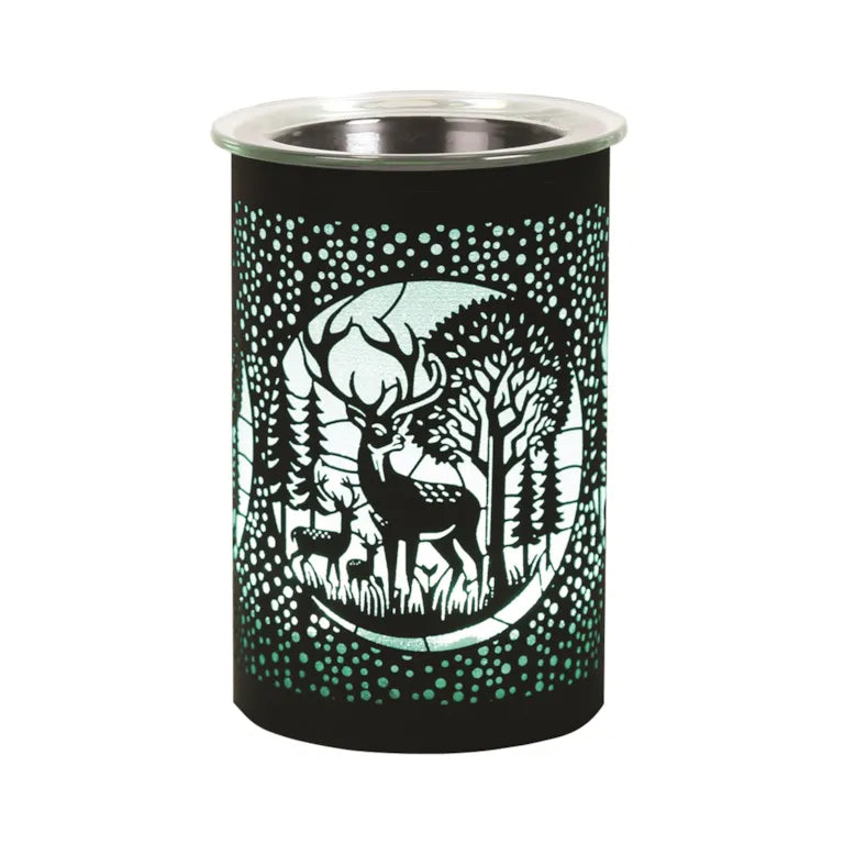 Deer Family Black Colour Changing LED Wax Melter 12cm High