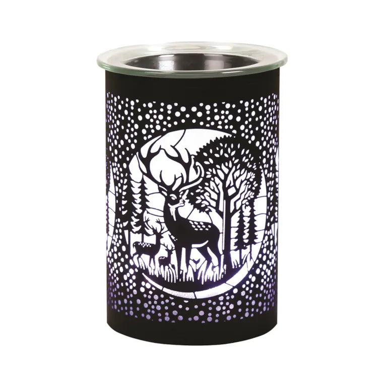 Deer Family Black Colour Changing LED Wax Melter 12cm High