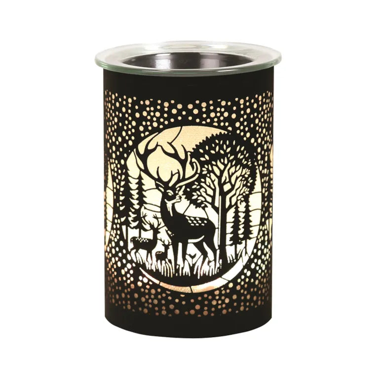 Deer Family Black Colour Changing LED Wax Melter 12cm High