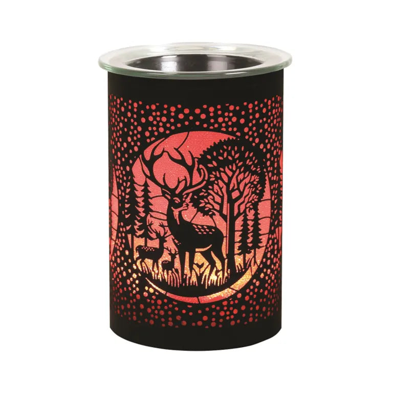 Deer Family Black Colour Changing LED Wax Melter 12cm High