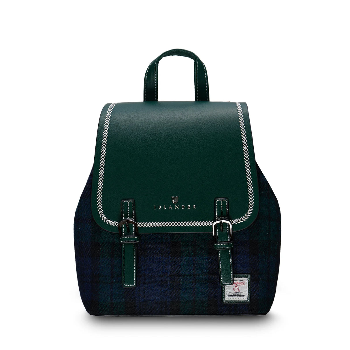Black Watch Tartan Jura Backpack in Harris Tweed