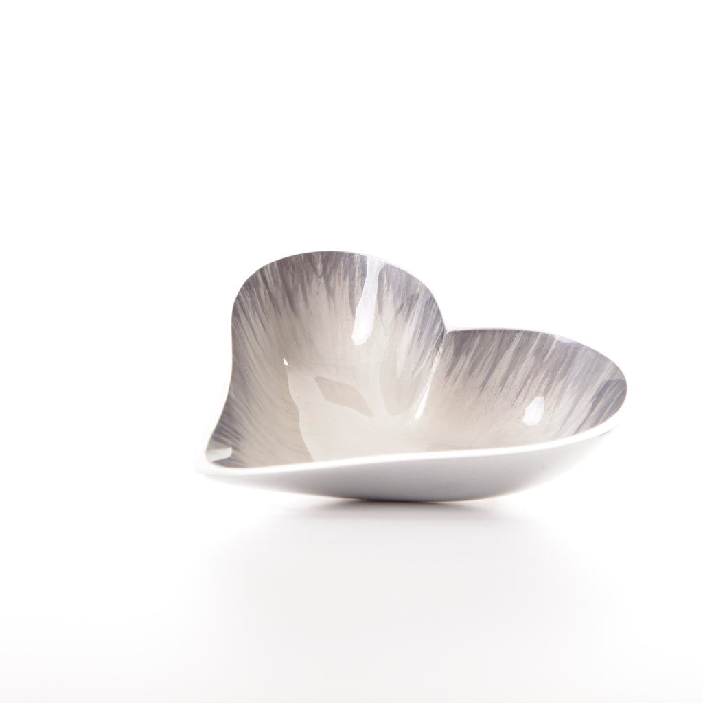 Brushed Silver Extra Small Heart Dish (10cm)
