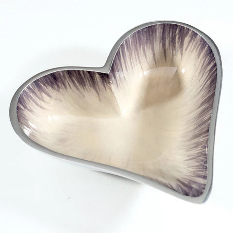 Brushed Silver Small Heart Dish (11cm)