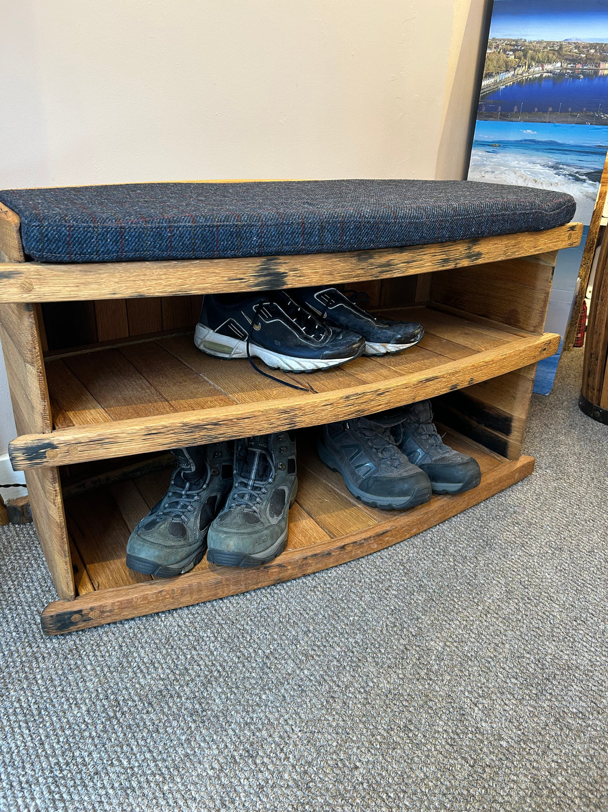 Boot Bench with Harris Tweed cushion insert (removable)