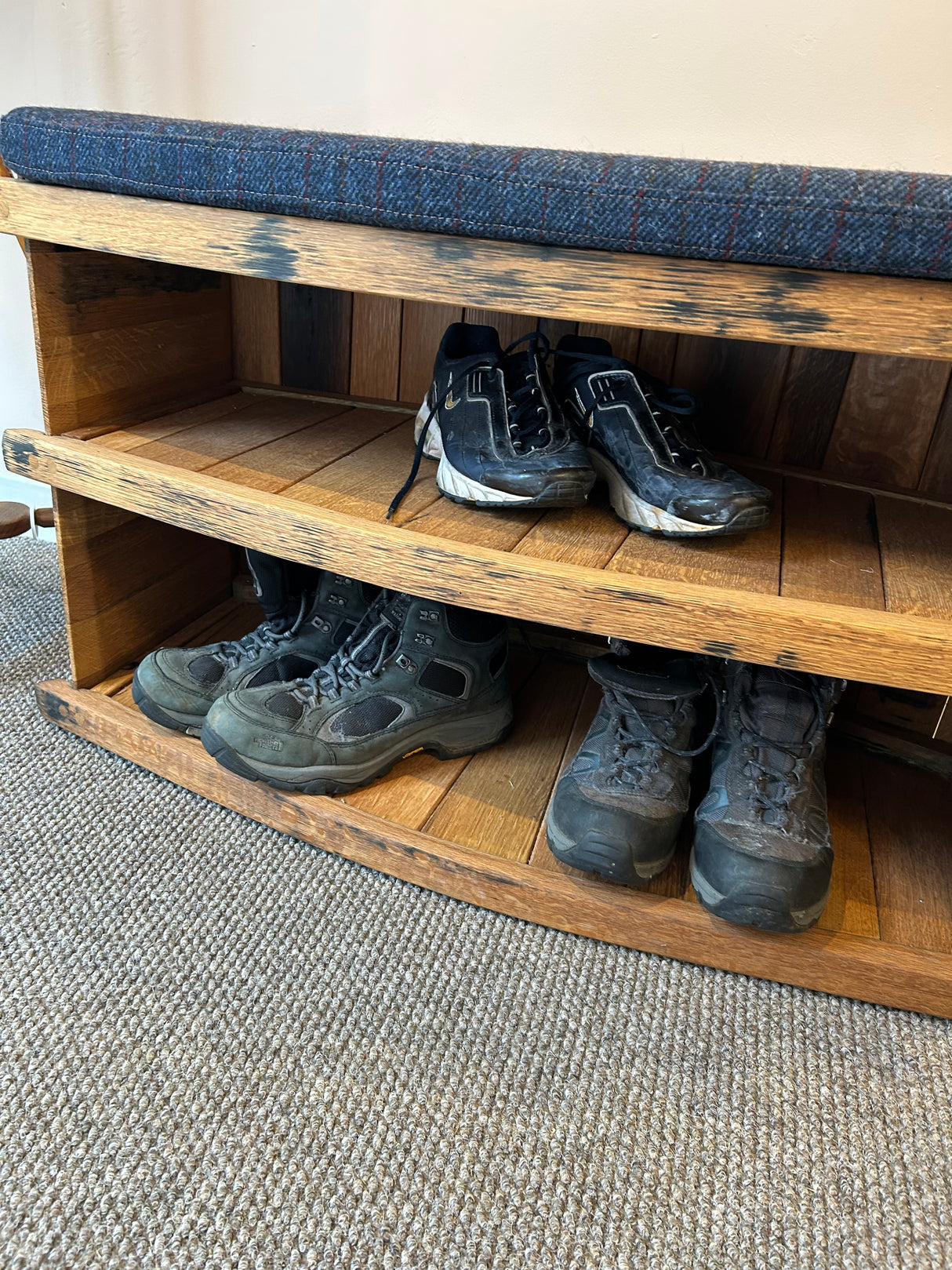 Boot Bench with Harris Tweed cushion insert (removable)