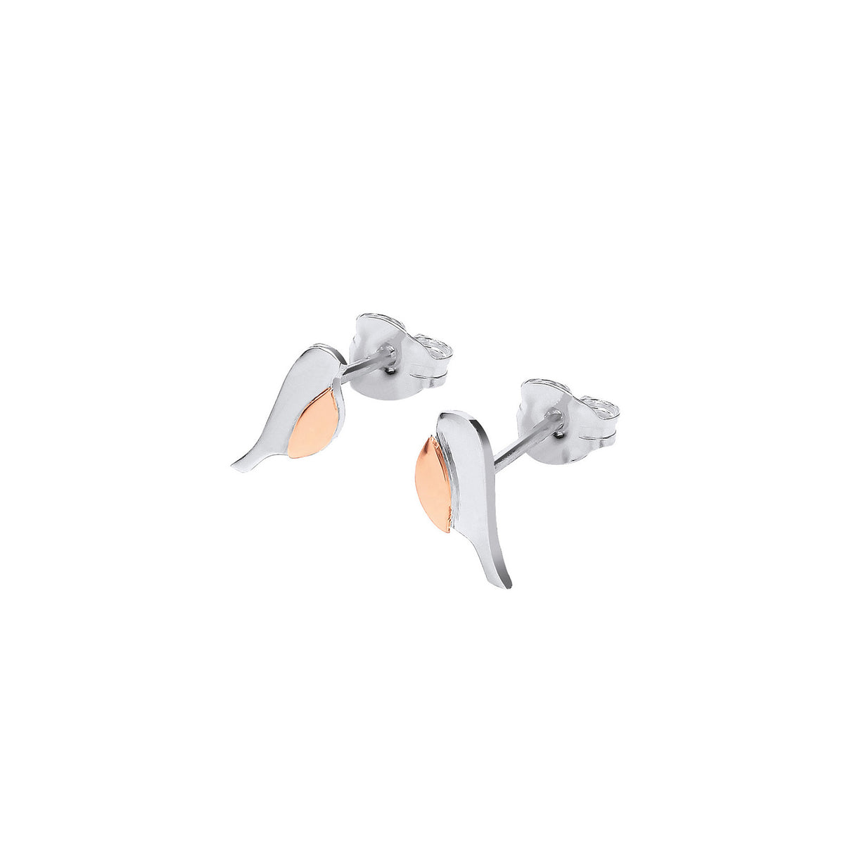 Ruben the Robin Stud Earrings - Silver & 9ct Gold