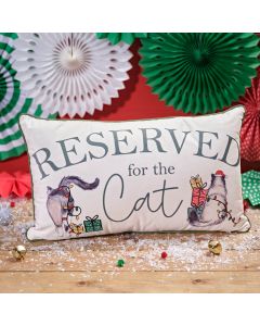 Furry & Festive Reserved For The Cat Velour Cushion
