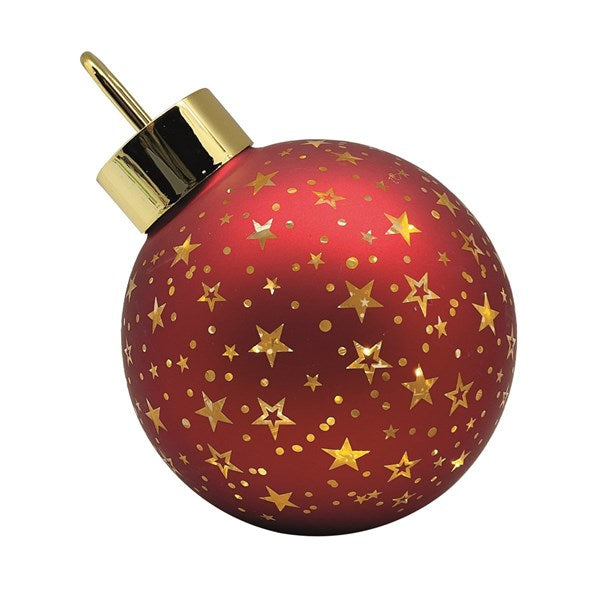 Large LED Red Lit Bauble Ornament (15cm)