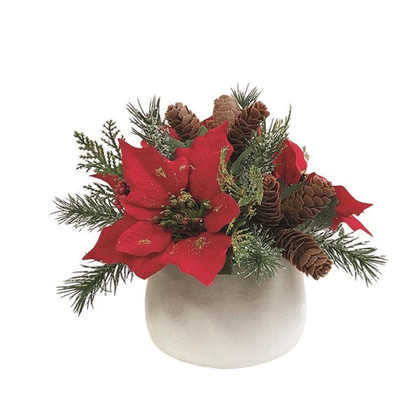 20cm Poinsettia Floral Pot
