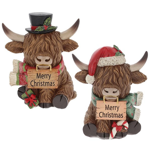 Medium Merry Christmas Sitting Coo with Sign