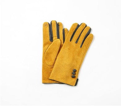 Mustard Three Button Detail Glove (one size)