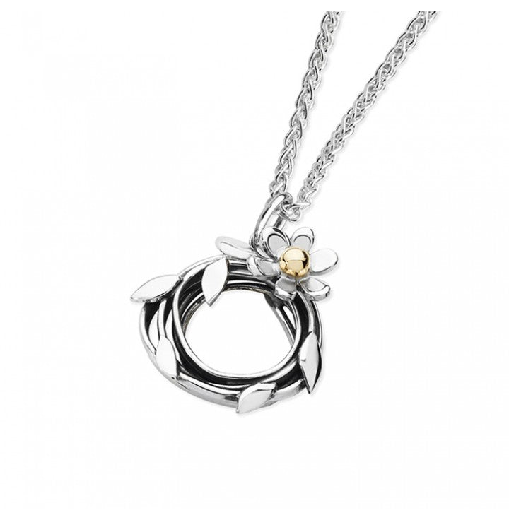 Entwined Necklace Daisy Smaller - Silver & 9ct Gold