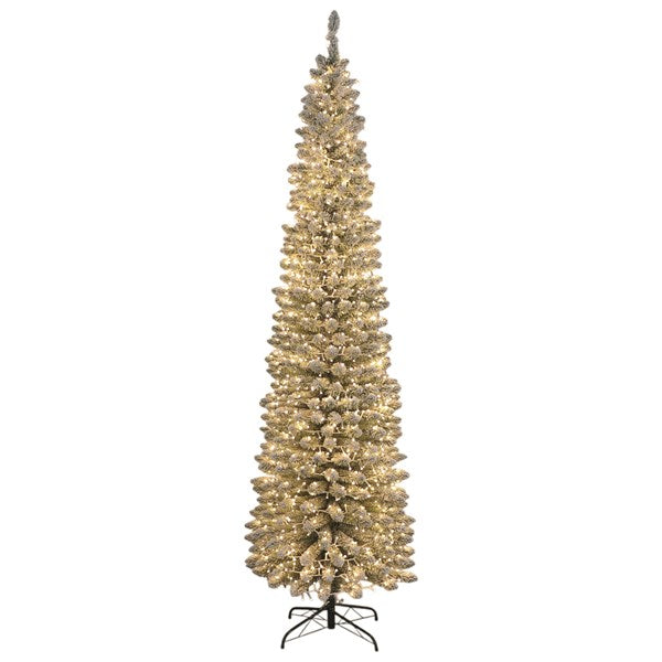 Slim Pencil Christmas Tree Pre Lit (1250 lights) 195cm tall (approx 6.5 feet)