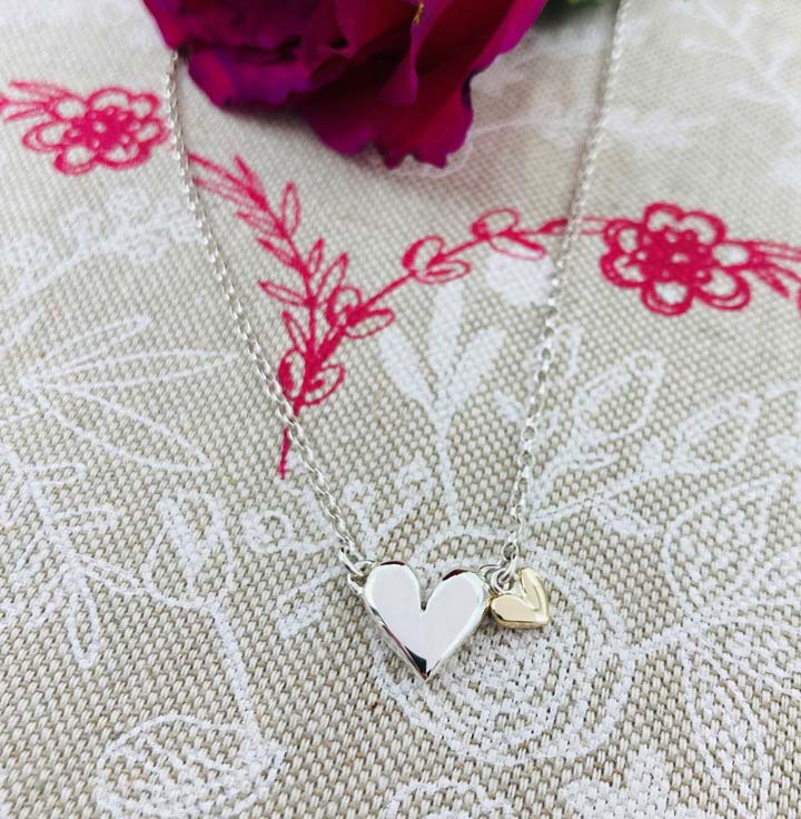 You & Me Necklace - Silver & 9ct Gold