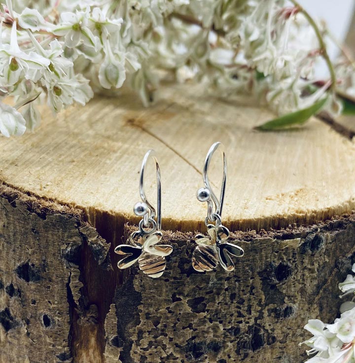 Bunny & Bee Drop Earrings - 9ct Gold