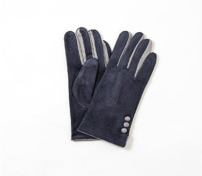 Navy Three Button Detail Glove (one size)
