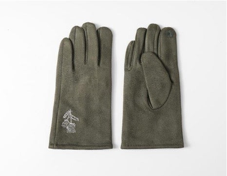 Olive Thistle Detail Glove (one size)