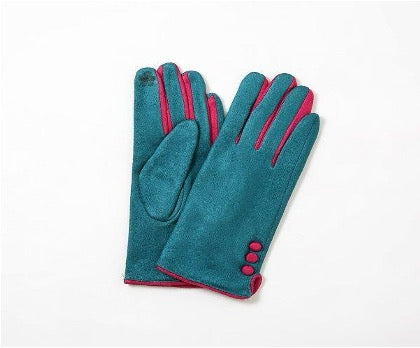 Teal Three Button Detail Glove (one size)