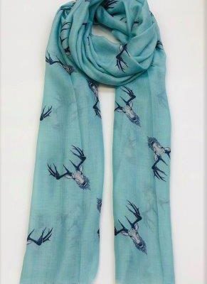 Mint Lightweight Cashmere Blend Stag Scarf