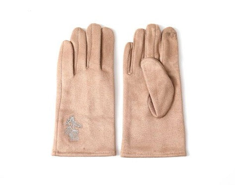 Beige Thistle Detail Glove (one size)