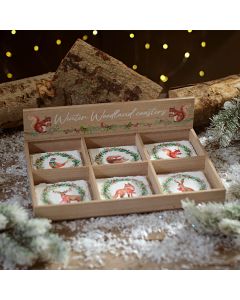 Frosted Forest Woodland Animals Slate Coaster