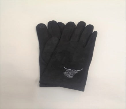 Black Highland Cow Detail Glove (one size)