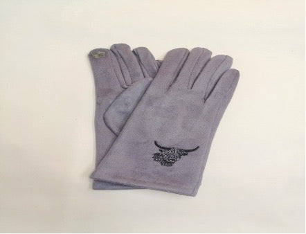 Grey Highland Cow Detail Glove (one size)